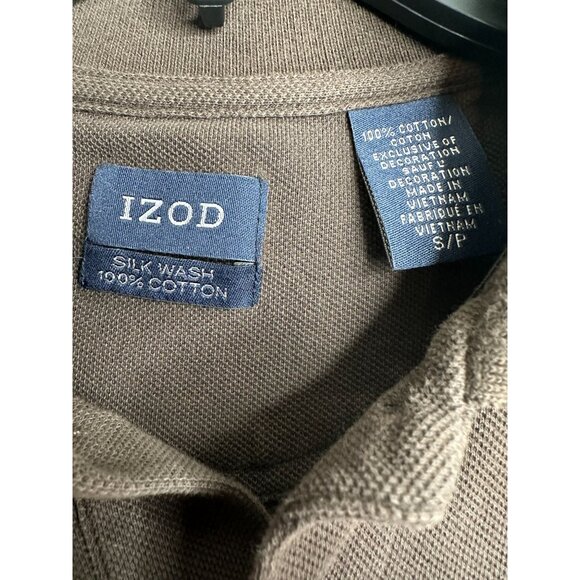 Izod USMC Marines Silk Wash Polo Shirt S/P 100% Cotton Brown Embroidery Military - Picture 5 of 9